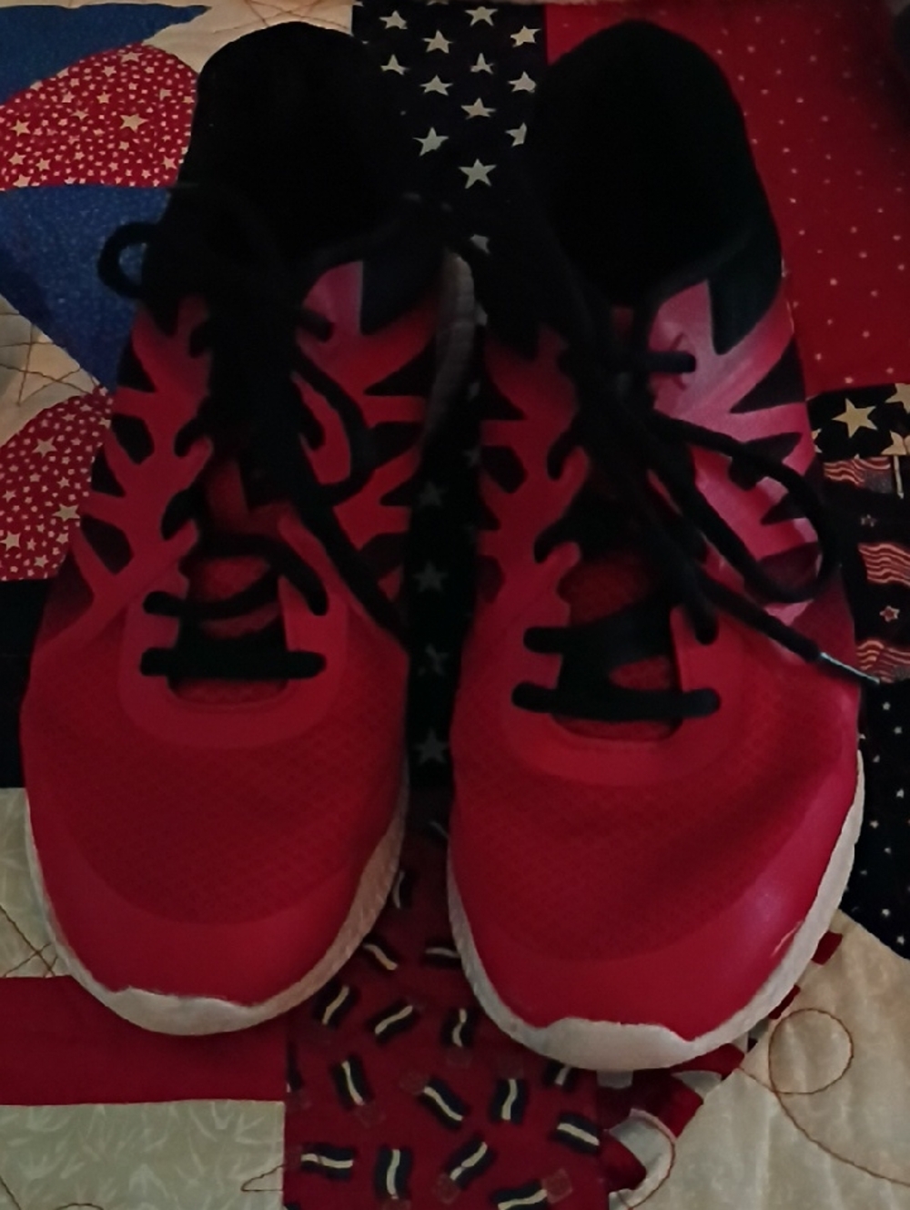 Kids Red Athletic Sneakers with Black Accents